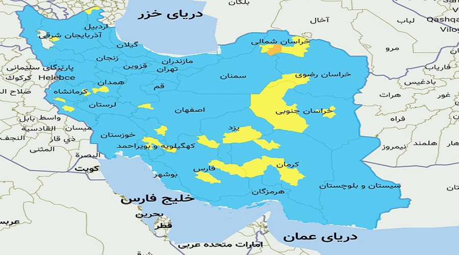 بازگشت رنگ نارنجی به نقشه کرونایی ایران / بحران تازه با ویروس جهش یافته